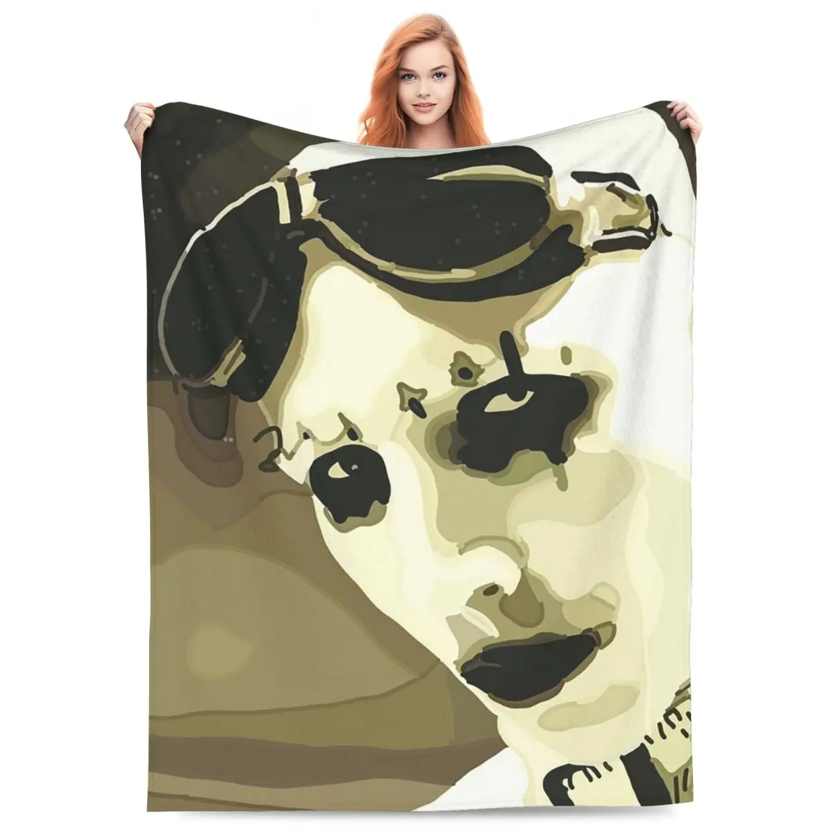 Marilyn Manson Glitch Fan Gift Music Blankets Fleece Sofa Throw Blanket Multi-function for Home Outdoor Throws Bedspread Quilt