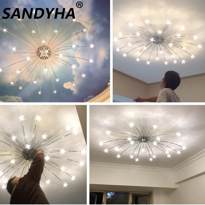 Nordic Sky Star lampadario a soffitto arte moderna Led arredamento per interni luce soggiorno sala da pranzo camera da letto cucina Hotel Loft