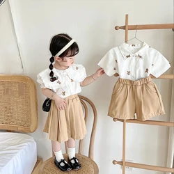 Melario Baby Kids Clothes Sets Brother and Sister Matching Outfits Summer Korean Boys Shirt+Shorts Suit Girls Blouse+Skirts Set