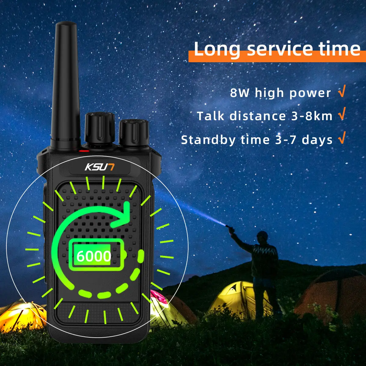 KSUN X26 Woki Toki アルミ合金ボディ 耐衝撃 VOX 400-470MHz 5km 8km ウォーキートーキー ラジオ ツアーガイド用