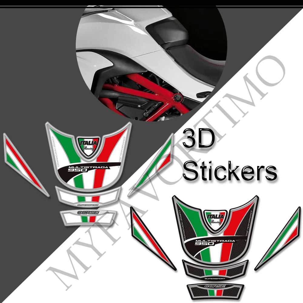 

Motorcycle Tank Pad Grips 3D Stickers Protector Decals Gas Fuel Oil Kit Knee For Ducati MULTISTRADA 950 S 950S