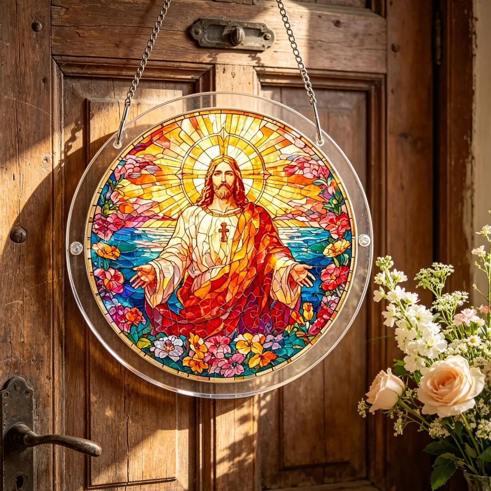 Acrylic Jigsaw Puzzle Suncatcher 2D Ornament DIY Sun Catcher Home Decor for Living Room Bedroom Kitchen Garden Porch Balcony