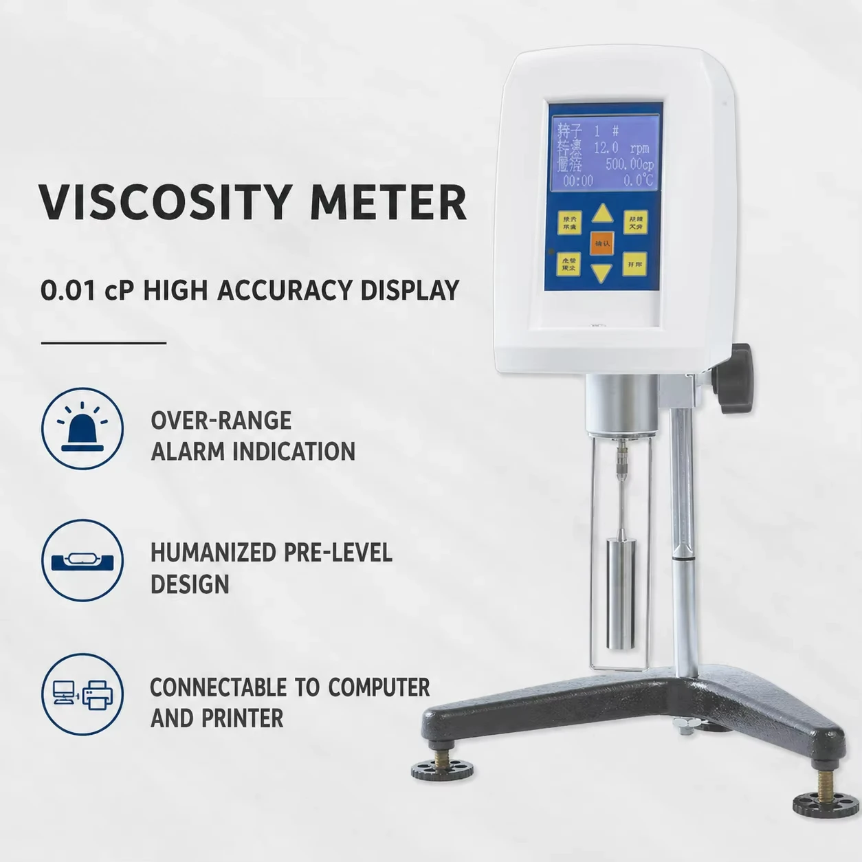 Dv2T Viscometer Lab Testing Equipment Electronic Measuring Instrument Brookfield Low Cost Starch Viscometer Rv China Spindle Lvt