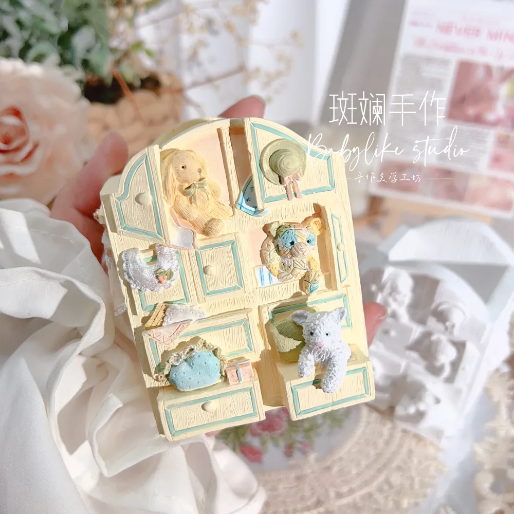 Storage Pen Holder  White Blank Model Plaster Figurines The Little Fairy's Wardrobe DIY Coloring Blank Sculpture Miniatures