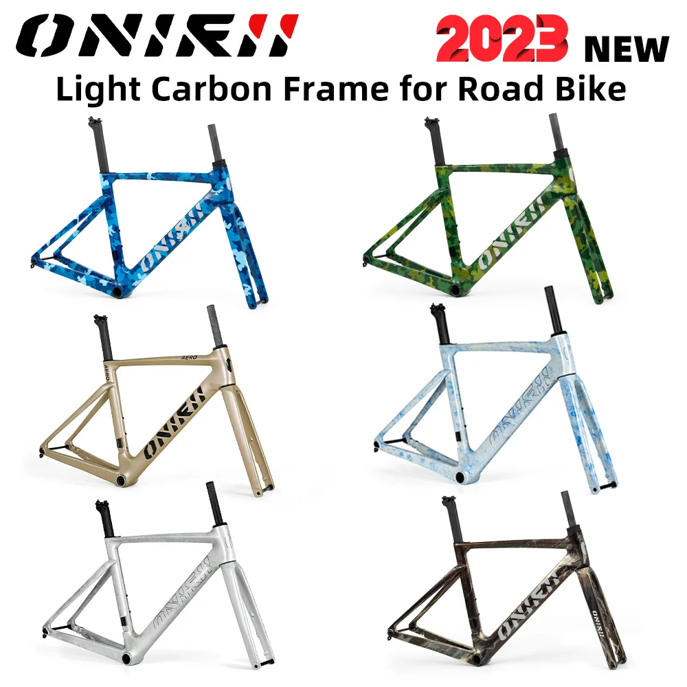 

ONIRII Carbon Bike Frame withThru Axle Front Fork, Headset, Seat Post, Tail Hook Parts 12x100mm 12x142mm for Road Bicycle NEW