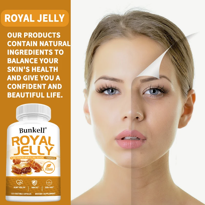 Royal Jelly - 1995 Mg, Supports Heart Health, Immune System, Skin Care, Cellular Health, Anti-Aging | Non-GMO, Gluten-Free