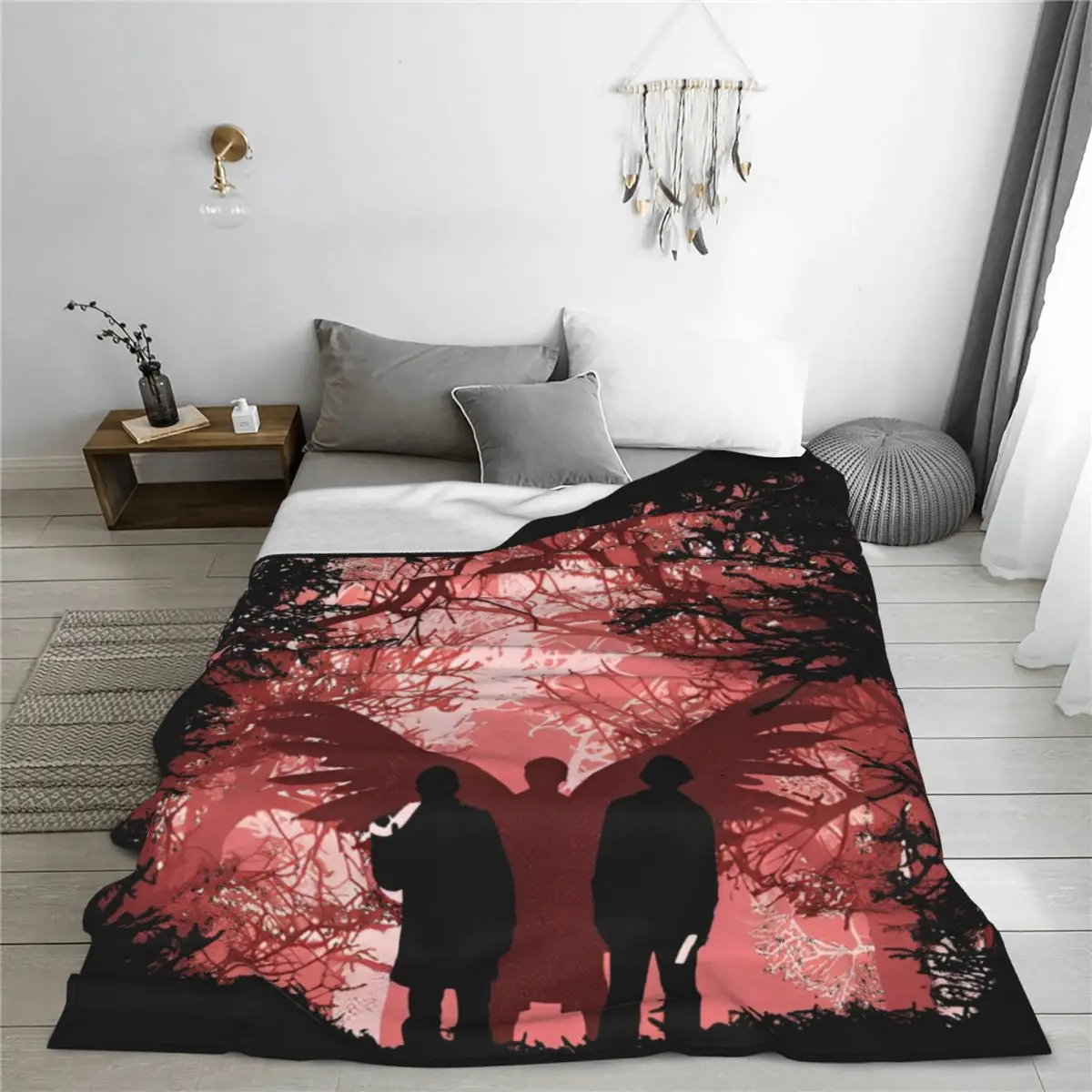 Famous Hunters Supernatural Flannel Blankets Dean Sam TV Funny Throw Blankets for Home