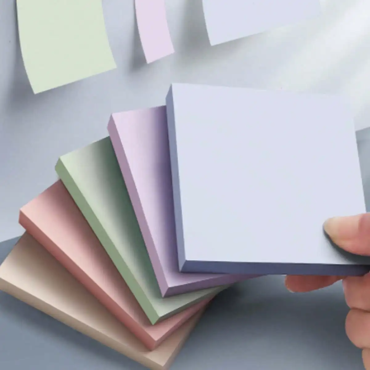 Bloc de Notas Adhesivas Cuadradas Color Morandi (7.5cm), Notas Autoadhesivas, Esenciales para la Organización de la Oficina, la Escuela y el Hogar