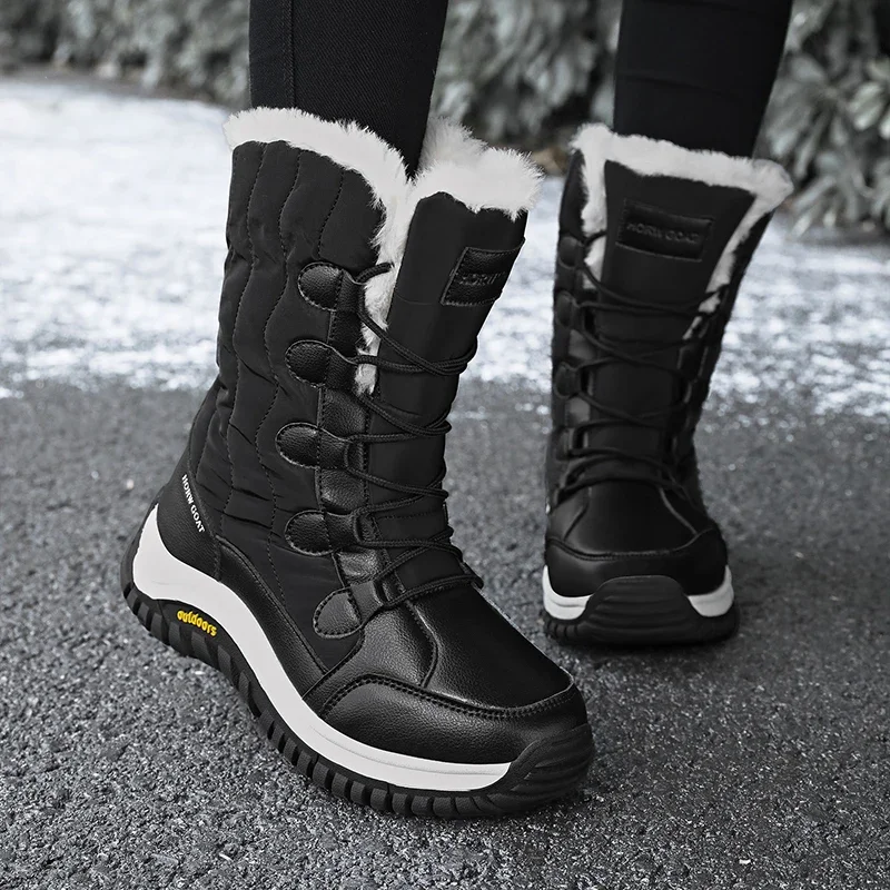 

Winter Women's Snow Boots Thickened Plush Platform Cotton Shoes Comfortable Fashion Women's Leisure Ankle Boots Botas Para Mujer