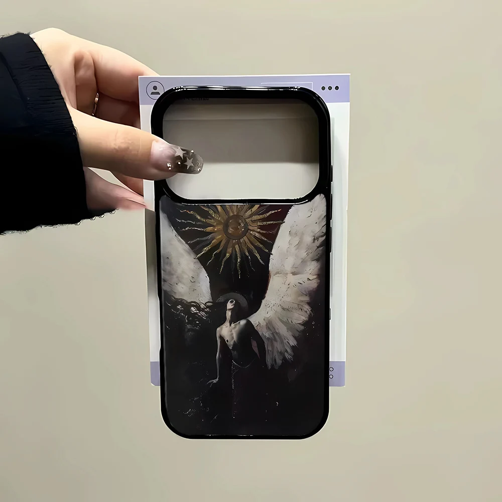 Sun God Angel Wings Case For IPhone 17 16 15 14 13 12 11 Pro Max Acrylic Cover Iphone 13 15 16 17 Air Pro Max XR Hard Cover