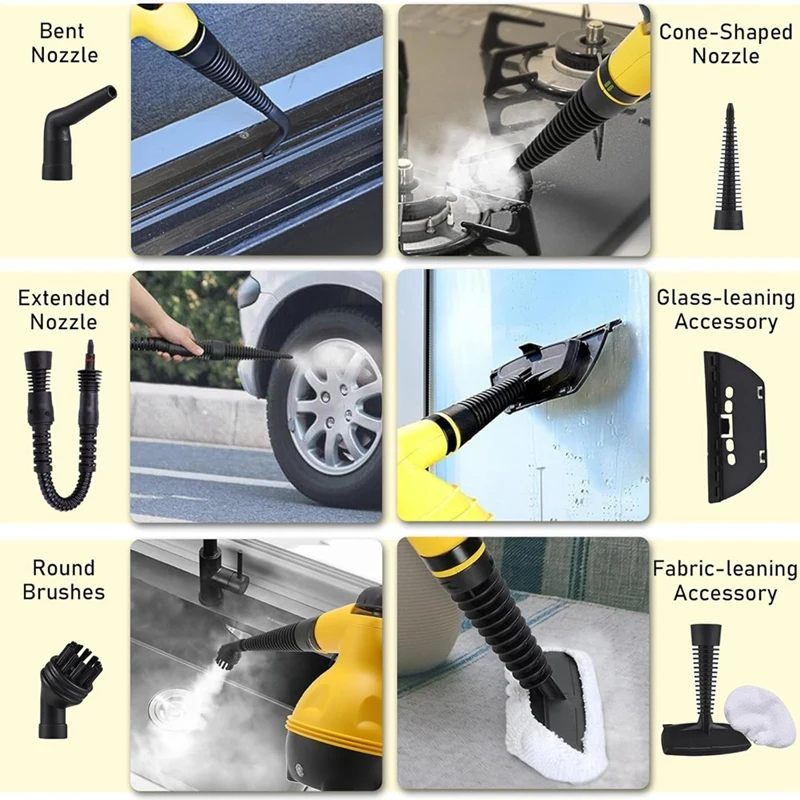 Handheld Steam Cleaner  Multipurpose Portable Pressurized Steam Cleaner  For Couch Clothes Mattress Car Seats Kitchen US Plug