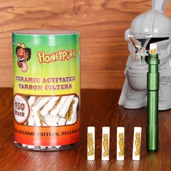 150 Pcs/box 6mm/7mm Natural Active Charcoal Filter Disposable Dry Burning Grass Smoking Pipe Cigarette Filters Smoke Accessories