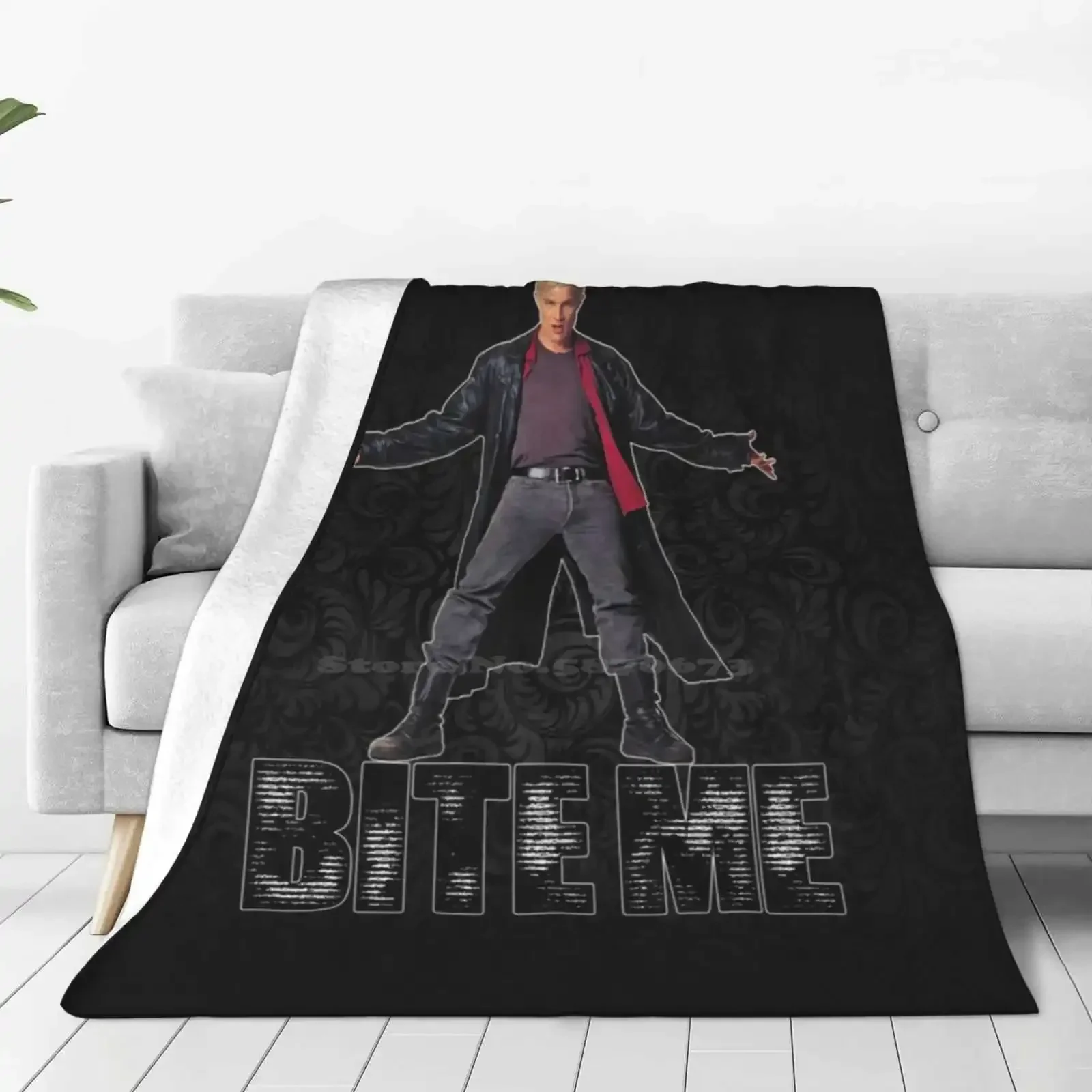 Spike From Buffy-Bite Me Blanket Soft Warm Travel Portable Blanket James Marsters Buffy The Vampire Spike Vampires Cult Classic