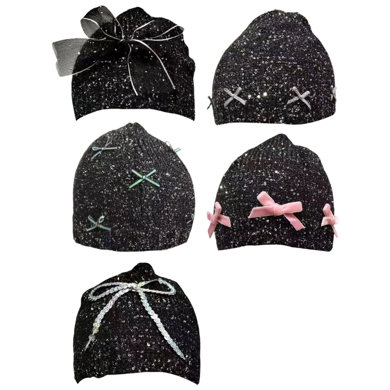 

Bows Pattern Hat Spices Styles Hat Winter Skull Hat Trendy Unisex Knitted