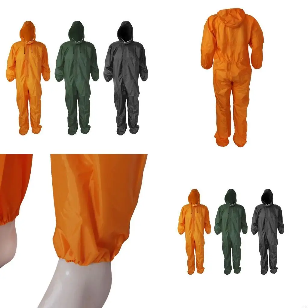 Conjoined Raincoat Coverall Hat Oil-Resistant Work Safety Cycling Waterproof New
