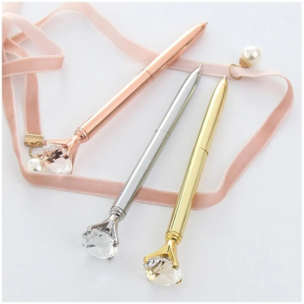 High Quality Crystal Diamond Hat Model Business Office School Stationery Ballpoint Pen New Financial Ball Point Pen Dropshipping