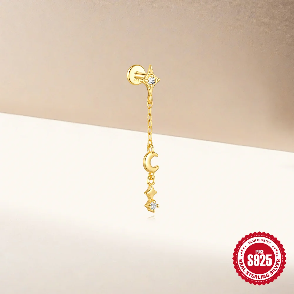 CANNER 1 Stück 925 Sterling Silber Tragus-Piercing-Ohrringe für Frauen Knorpel-Spiral-Piercing-Ohrring 925 Silber Schmuck Geschenke – Detail 20