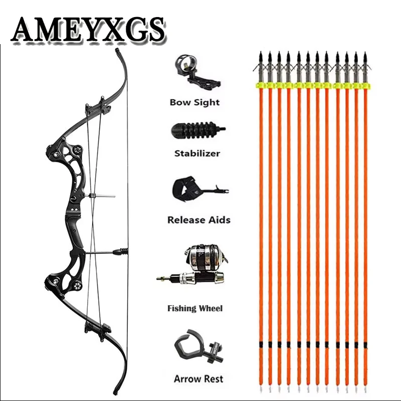 

30-55lbs Archery Compound Bow Recurve Bow Shooting Hunting Fishing 320FPS Target Shooting Bow and Arrow Accessories