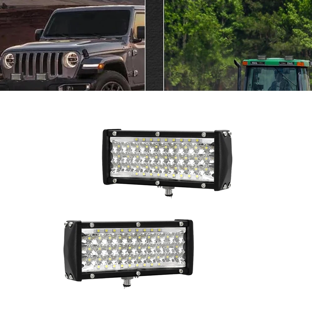 2Pcs Car 7 Inch LED Work Light  Driving Lights 144 W 9-30 V DC Fog Lamp  For Truck Pickup SUV ATV UTV Motorcycles