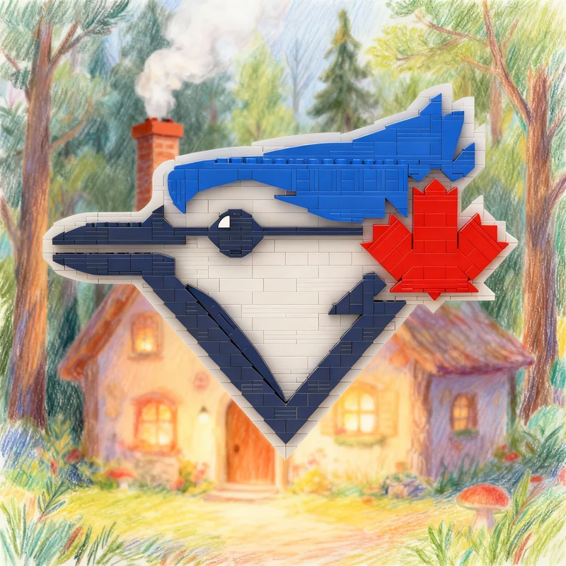 

611 деталей, конструктор MOC «Логотип команды «Торонто Блю-Джейз», настенная модель, спортивные строительные блоки, развивающая игрушка, рождественский подарок