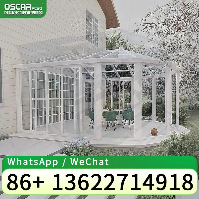Prefabricated High quality 4 Season Sun House for Glass Conservatory in Winter sunroom