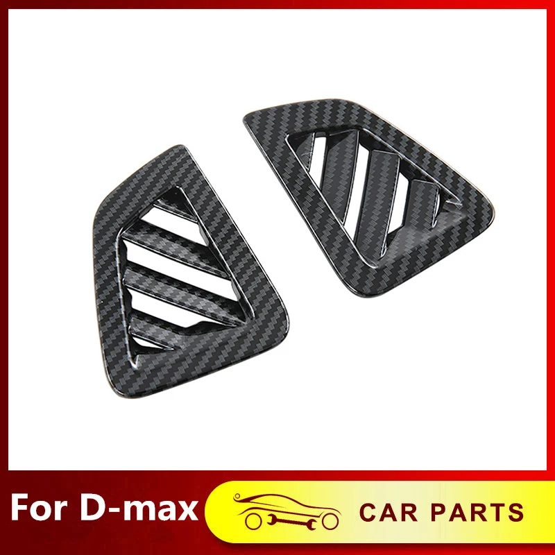 

ABS Air Conditioning Dashboard Vent Cover For Isuzu D-max Dmax 2021 2022 Carbon Fiber Color Pickup Trims Accessories
