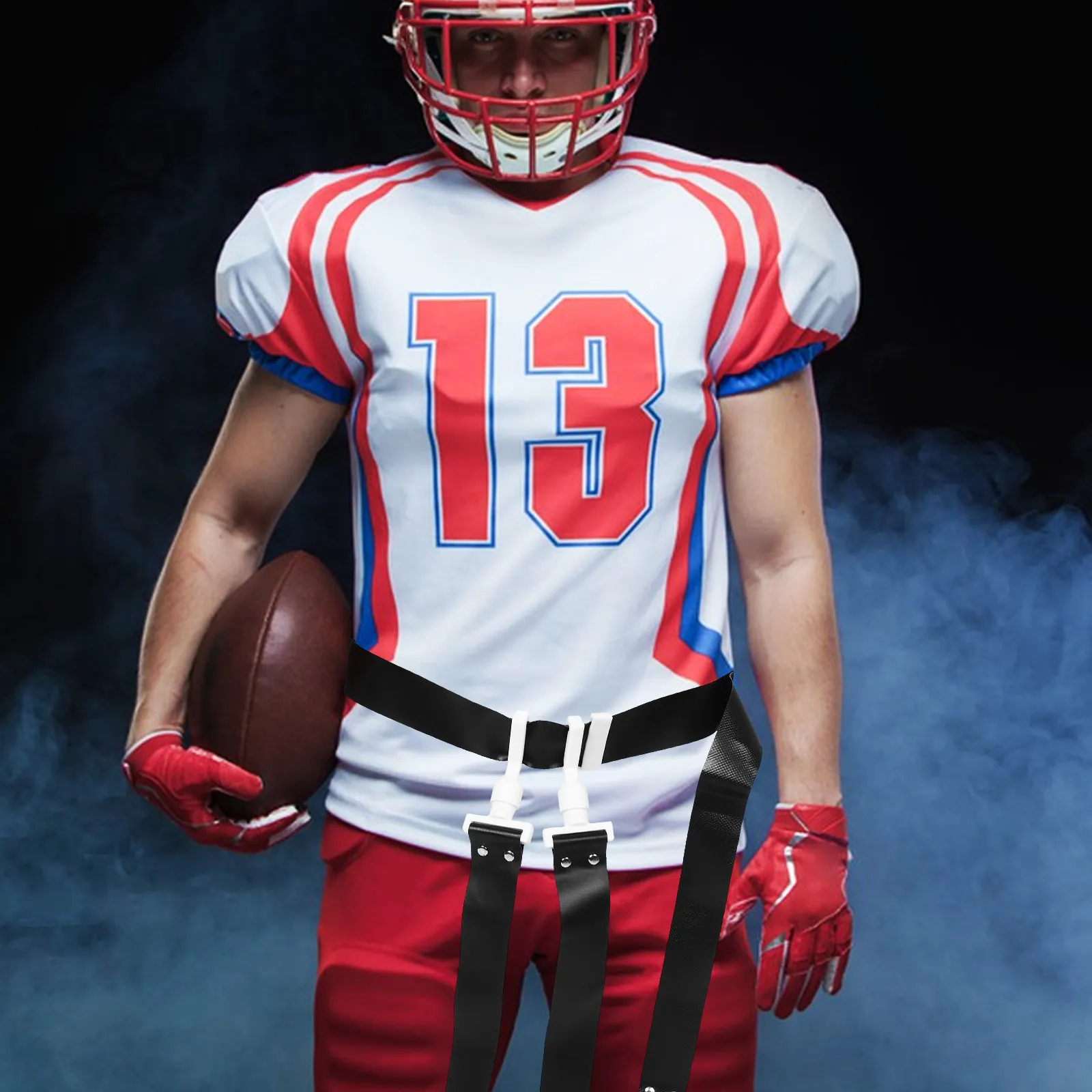 

Регулируемый утолщенный пояс для флаг-футбола с надежной системой фиксации для тренировок по регби и флаг-футболу, многоразовый, спортивный