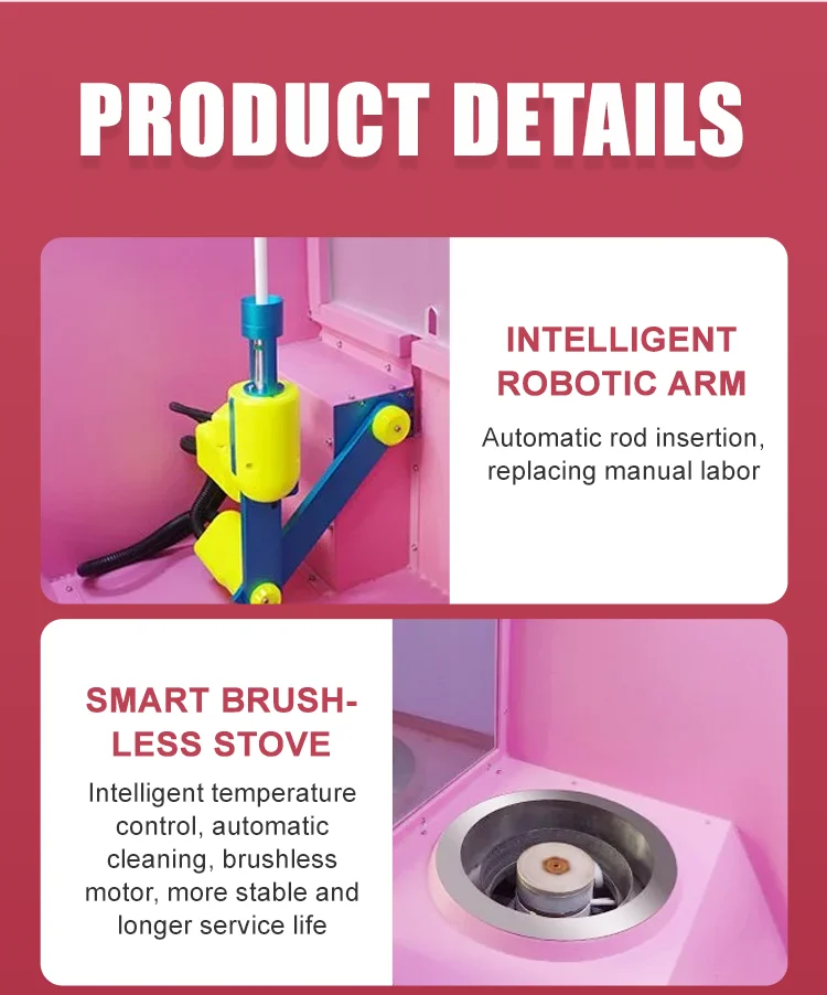 Cotton Candy Vending Machine With Sugar Full Automatic Electric Robot Cotton Candy Vending Machine for kids