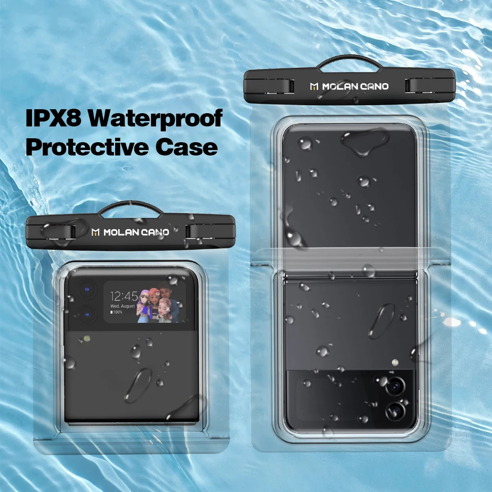 MOLANCANO Waterproof Phone Pouch IPX8 Waterproof Cell Phone Case Dry Bag with Lanyard for Samsung Galaxy Z Flip 7 5 6 for Beach