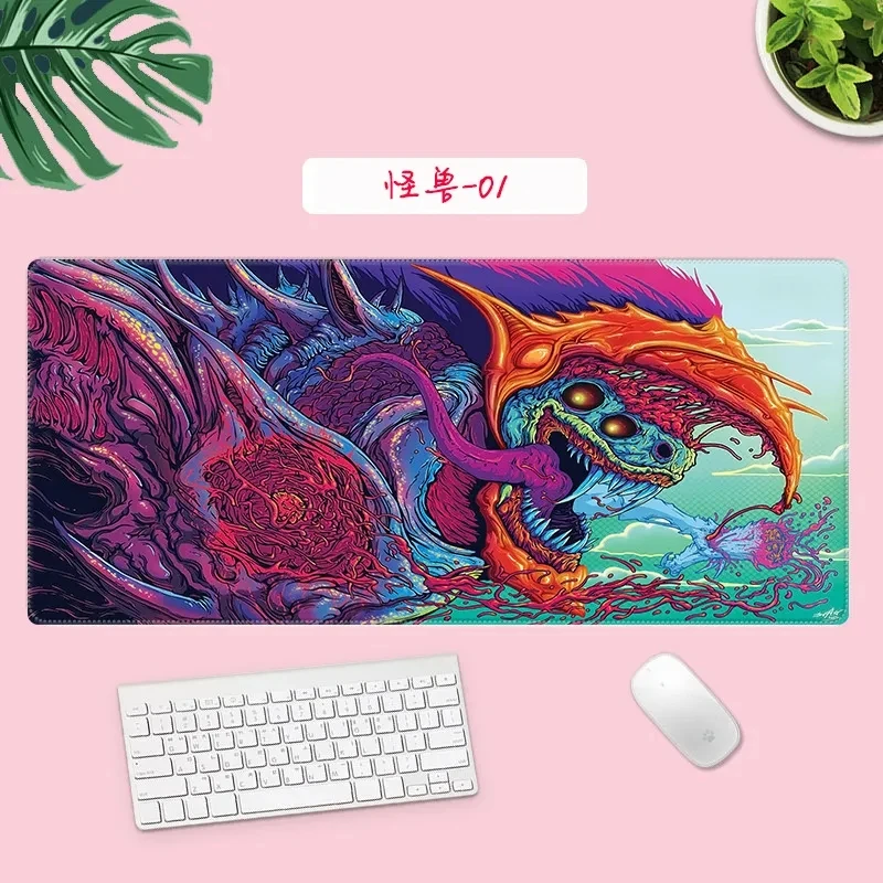 Gaming Mouse Pad XL Large 900*400 Locking edge Rubber Mousepad Gamer Hyper Beast Mouse Mat Wrist Rest for Computer Laptop