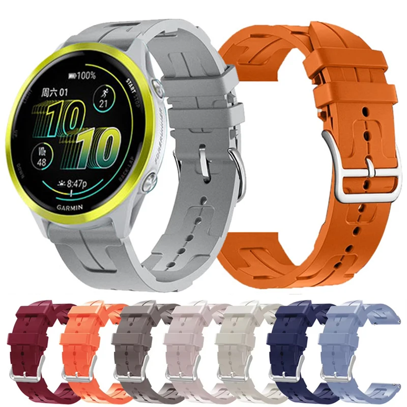 18 مللي متر 20 مللي متر 22 مللي متر سيليكون الفرقة ل Garmin Forerunner 970 570 745 165 965 645 245 255 265 الفرقة Vivoactive 3 4 5 6/Venu 2 3 2S 3S SQ