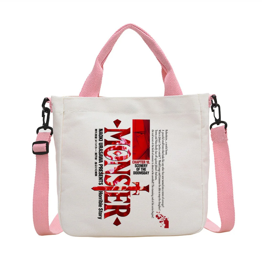 Bolsa de tela reutilizable con diseño de anime Monster, bolso de hombro, torba na zakupy, totebag, bolsas de tela para mujer