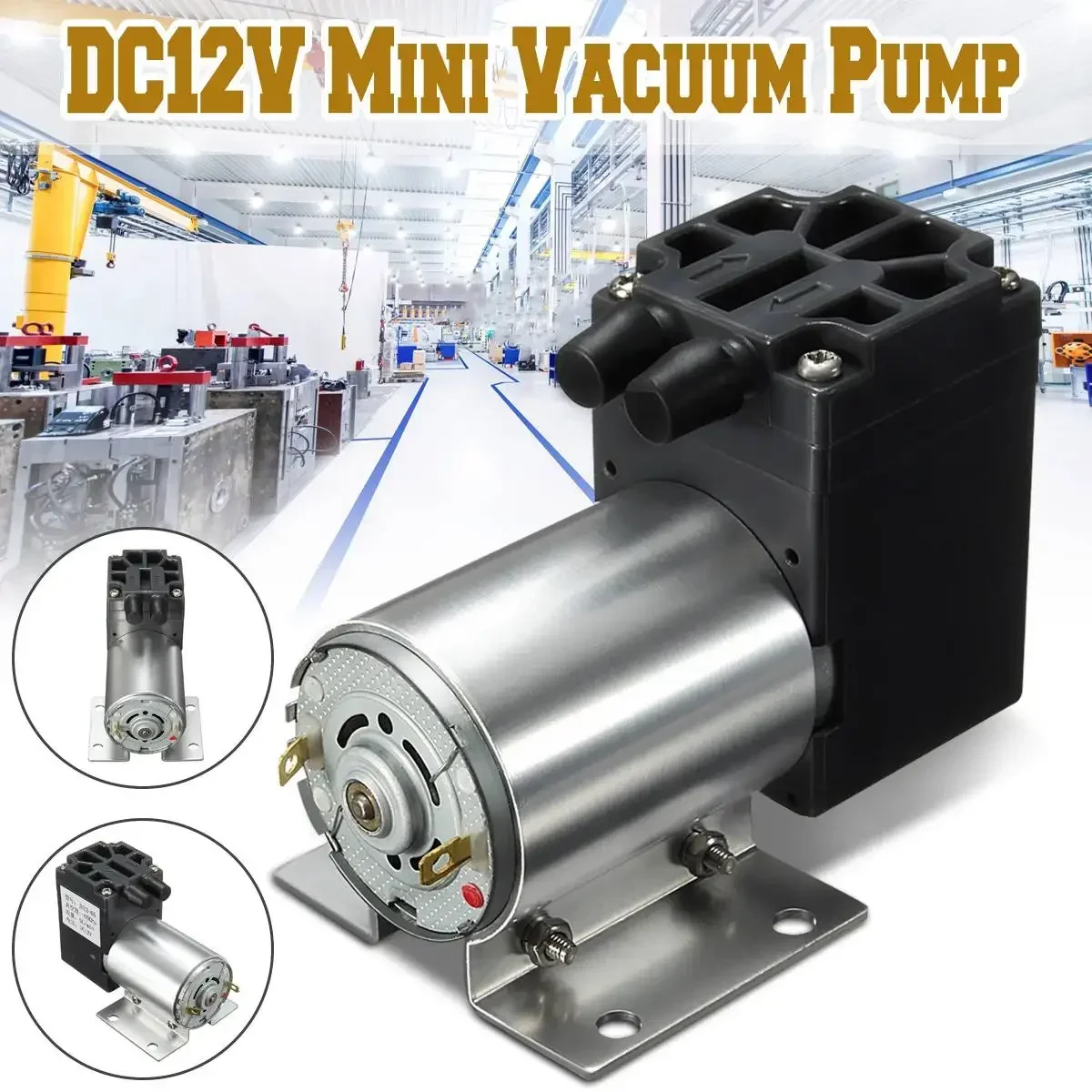 DC12V 6W 65-120kPa Micro Vacuum Pump Negative Pressure Suction Pump with Holder for Gas Analysis Sampling Instrumentation