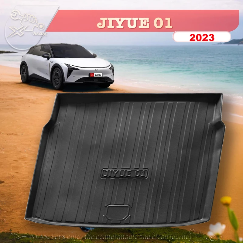 

For JIYUE 01 2023 Custom Fit Car Trunk Mat All Season Black Cargo Mat 3D Shaped Laser Measured Trunk Liners