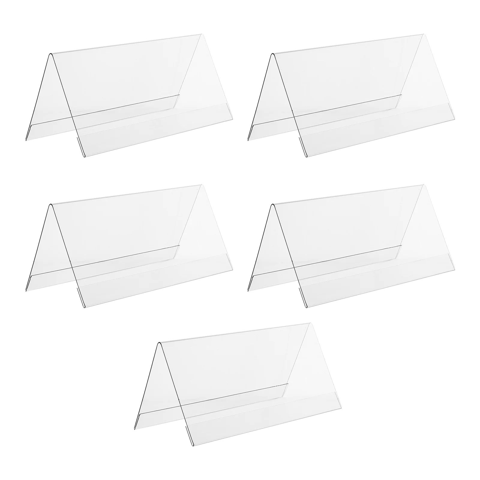 5 Pcs Peg Board Display Stand Acrylic Stands Clip Tent Shape Holders Double Side Sign Office