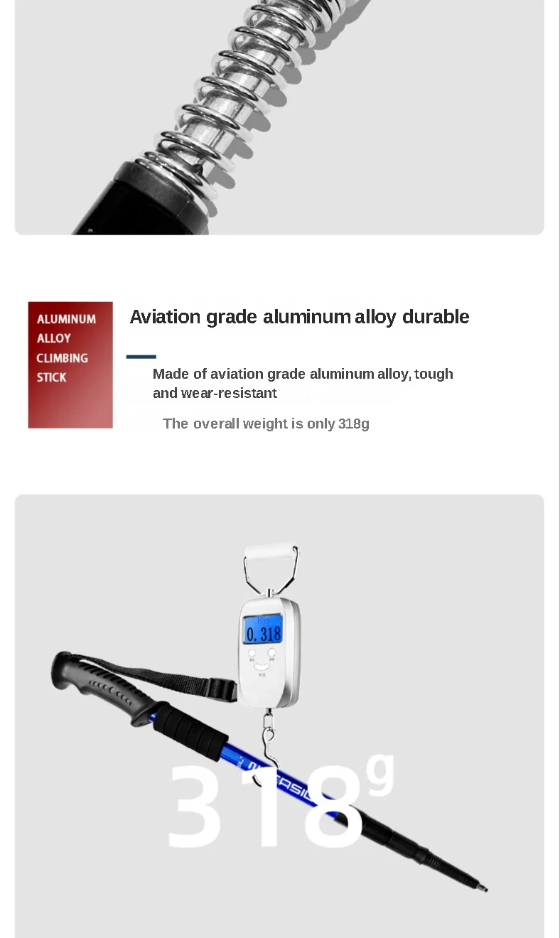 2PCS Einstellbare Ultraleicht Trekkingstöcke Aluminium Legierung Spazierstock Trail Running Wandern Alpenstock Klapp 135cm Tourismus – Detail 7