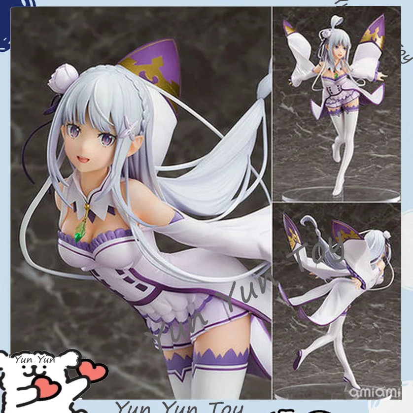 25CM Anime Re:Zero kara Hajimeru Isekai Seikatsu Emilia Figure 1/7 Standing Model Toy Gift Collection Action Figure PVC