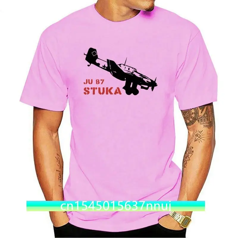 

New ALFASHIRT Stuka Ju 87 Air Force Plane Aircraft Dive Bomber Simple Short-Sleeved Cotton T-Shirt Top Tee