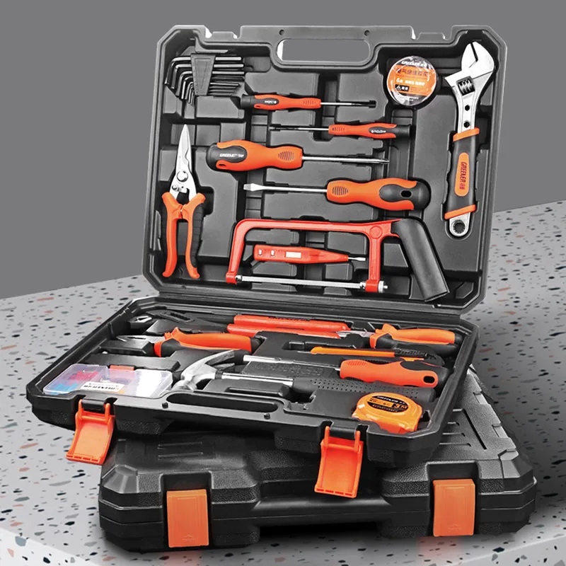 

Complete Toolkit Shockproof Toolbox Large Kit Set Metal Plastic Screwdriver Set Tool Bag Electrician Hammer Household products