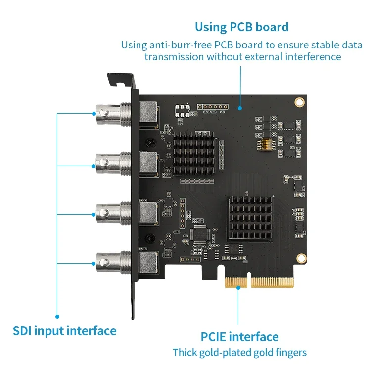 4Channel Capture Card SDI/HDMI-Compatible Video Card 1080P/4K 60Hz Capture Card for PCIE-X4/X8/X16 For Computer