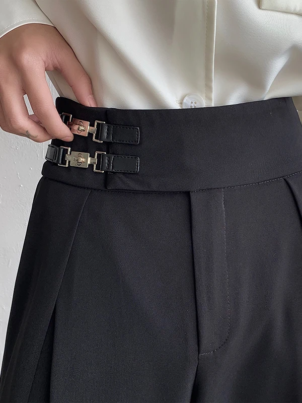 

Italian Neapolitan Men's Wide Leg Pants Sartorial Drapey Floor-Length Casual Trousers Trendy Straight Leg Youthful Sle