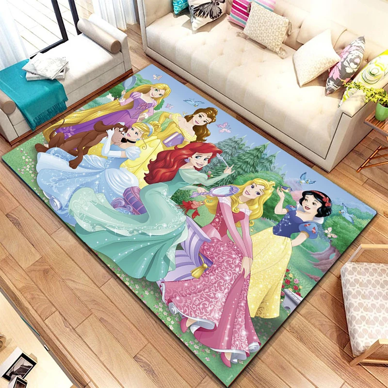 Disney Cartoon Princess deseń duży dywan do składania 3D dywan do salonu dzieci sypialnia Sofa wycieraczka dekoracja domu mata podłogowa dla dzieci