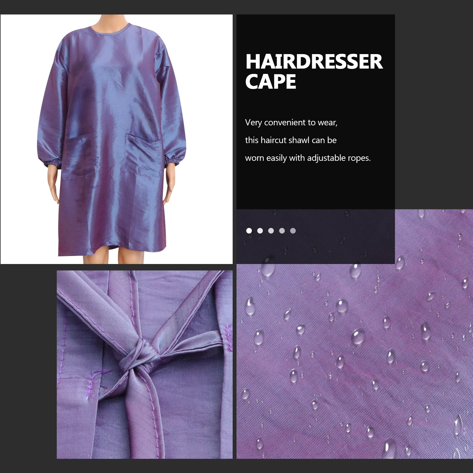 

Haircut Waterproof Cape Durable Smooth Fabric Professional Barber Salon Hair Cutting Apron Lightweight Washable Reusable