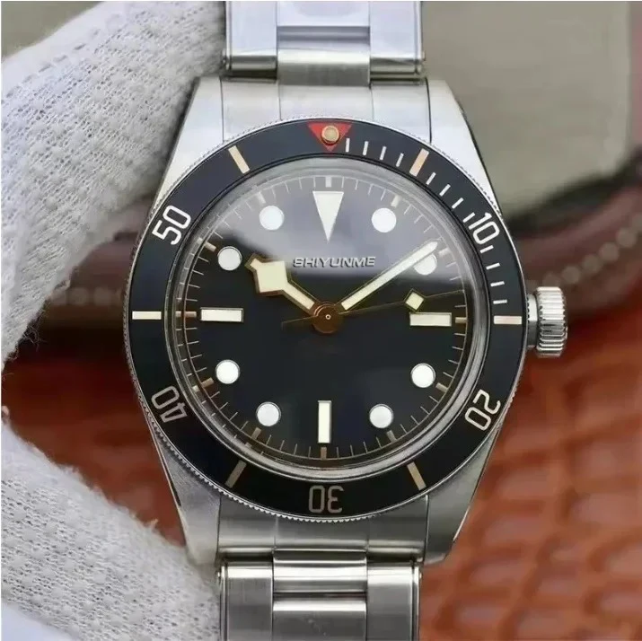 TR 42mm Relógio Masculino Mecânico Automático Vidro Safira Aço Inoxidável Preto Azul Moldura Cerâmica Premium