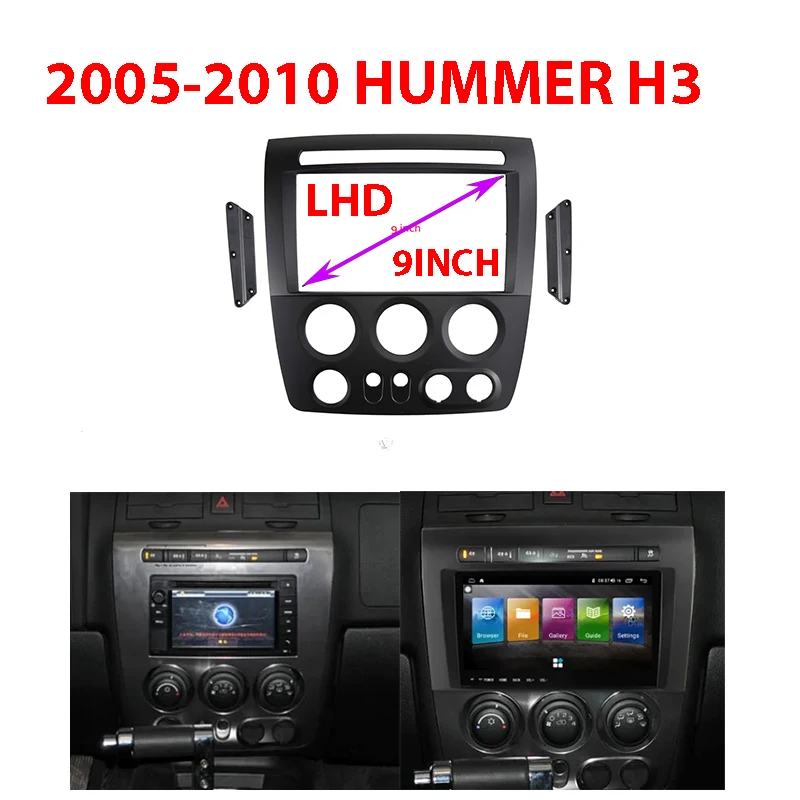 

9 INCH Car Audio Frame GPS Navigation Fascia Panel Car dvd Plastic Frame Fascia is suitable for HUMMER H3 2005-2010 ( LHD )
