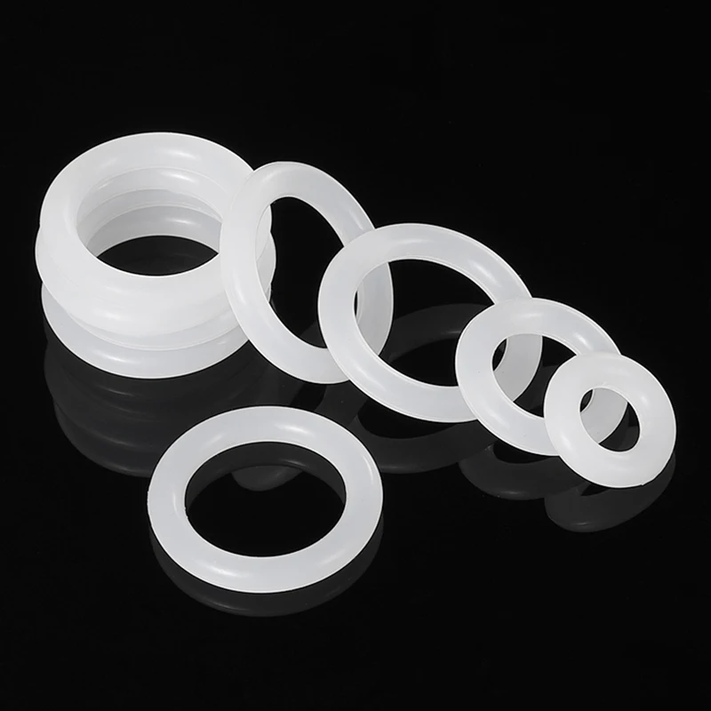 Food Grade Section Silicone O-ring White Vmq Cs 1/1.5/2/2.4mm Od 5mm~80mm O-ring Heat Resistant Sealing Rubber Gasket