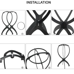 3 개 PCS 내구성 접이식 가발은 단색 가발을위한 스탠드 - 안정된 헤어 클립 및 디스플레이 도구, 헤어 확장 홀더 8 최고의 판매 헤어 브레이딩 랙 - № 8
