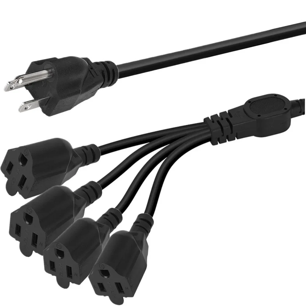 3 Core 1 To 2 3 4 5 Socket Power Cord Split Indoor Outdoor Cable with Socket Power Extension Cable for Computer LED Stage Lights