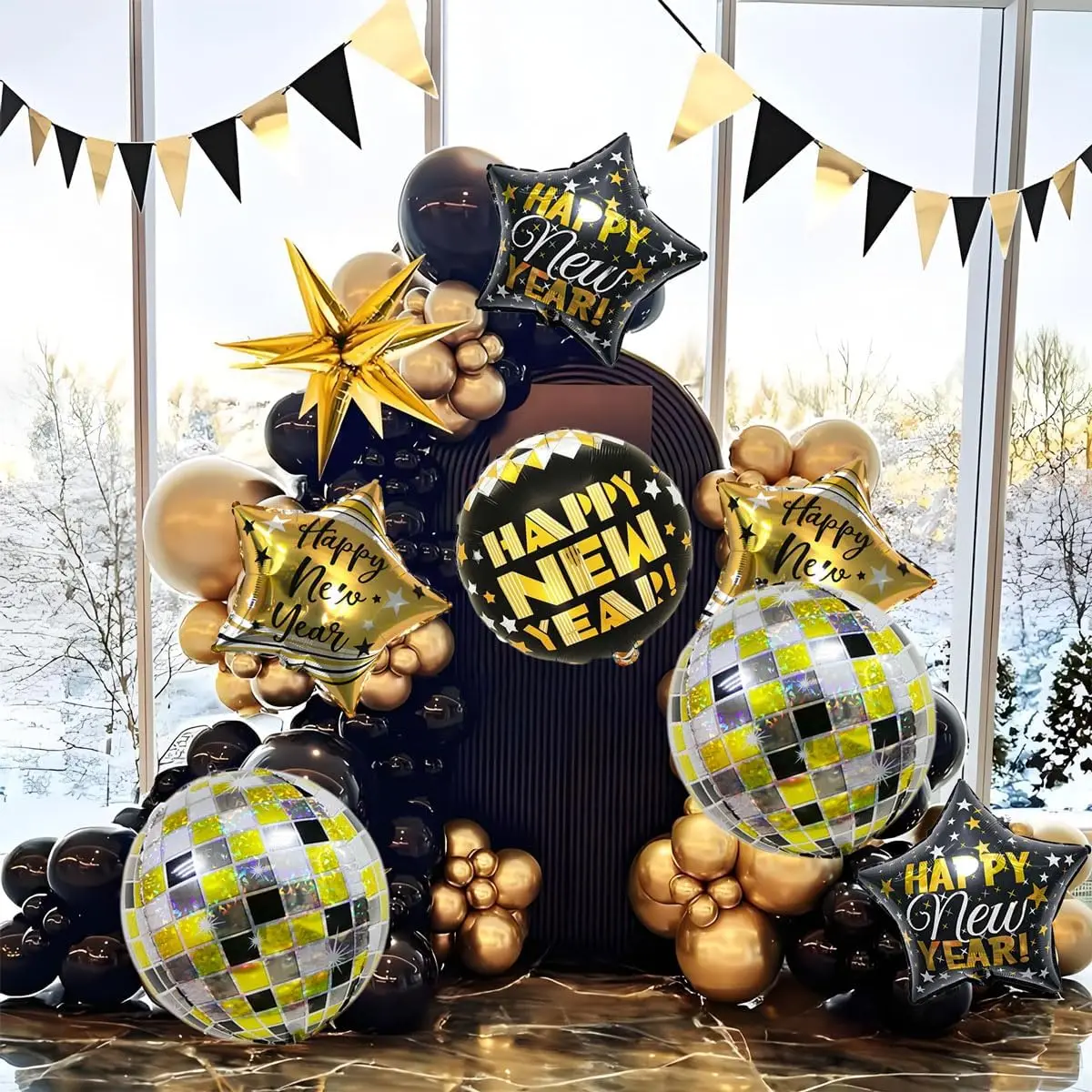 7 قطعة السنة الجديدة احباط بالون مجموعة 18 بوصة سنة جديدة سعيدة بالونات الهيليوم عيد ميلاد سعيد السنة الجديدة ليلة حفلة ديكور داخلي في الهواء الطلق #4