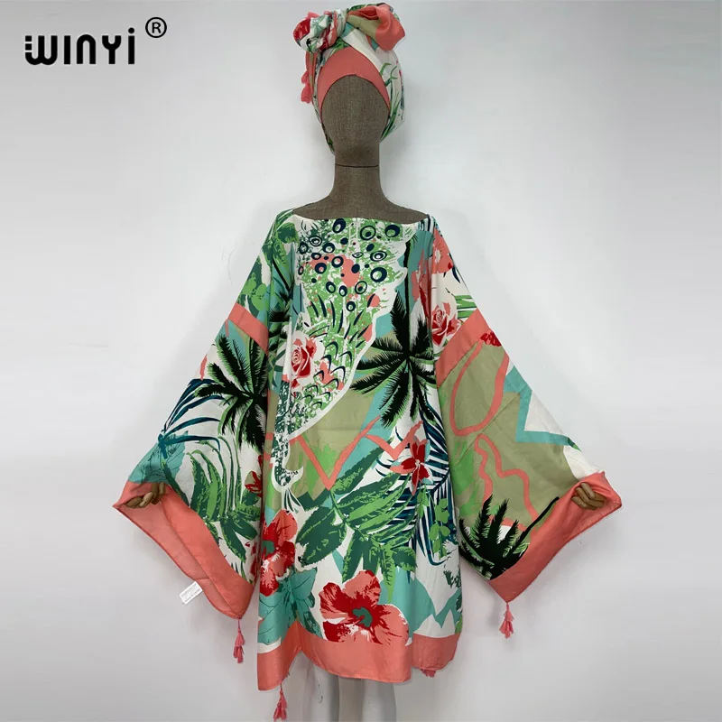 2022 WINYI Popular Bohemian beach cover up holiday kaftan Lady Maxi Dress Middle East Ramadan Muslim Women elegant party Dress